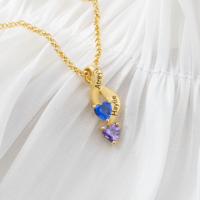 Personalised 1-7 Name Necklace With Birthstone