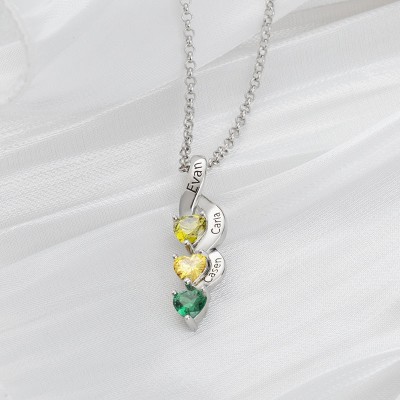 Personalised 1-7 Name Necklace With Birthstone