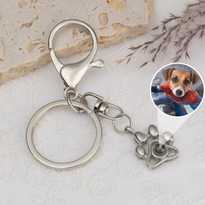 Personalised Memorial Photo Projection Keychain For Dog Pet Lovers