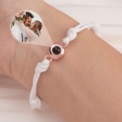 Personalised Memorial Photo Projection Bracelet For Couple Wife Family Christmas Valentine's Day Gift