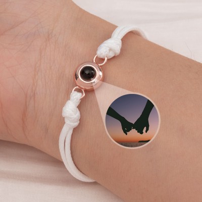 Personalised Photo Projection Bracelet For Couple Wife Family Christmas Valentine's Day Gift