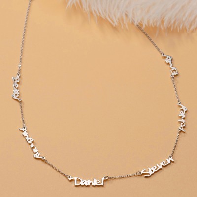 Personalised Name Necklace With 1-6 Family Names Gifts 