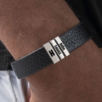 Personalised Dad Bracelets With Kids Name Engraved Gifts Ideas For Christmas Day