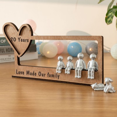 20 Years Love Made Our Family Personalised Sculpture Figurines Christmas Gift