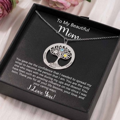 To My Mum Personalised Family Tree Necklaces With Names For Mother's Day Gift Ideas