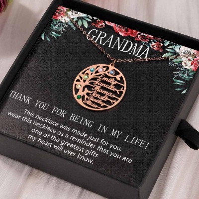 To My Grandma Personalised Family Tree Necklaces