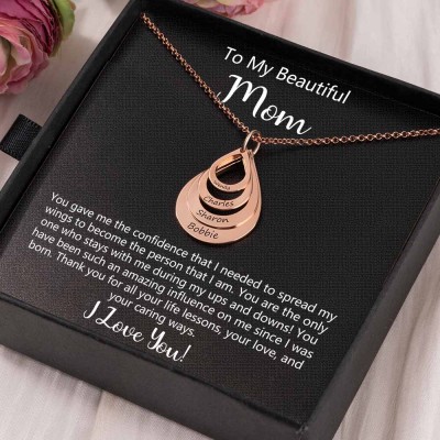 To My Mum Personalised Drop Shaped Name Necklace For Mother's Day