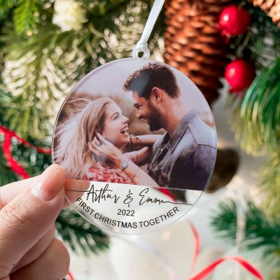 Our First Christmas Together Ornaments Personalised Photo Couple 1st Anniversary Gift