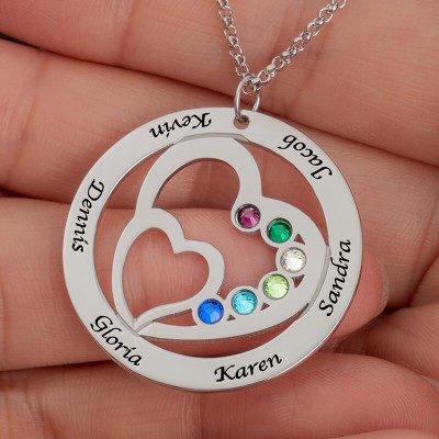 Personalised Name Birthstone Necklaces For Family Gift Ideas