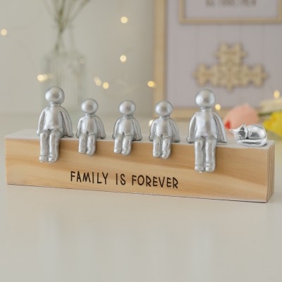Personalised Sculpture Figurines Anniversary Gift Family is Forever