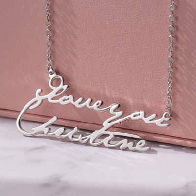Personalised Engraved Name Necklace For Couple