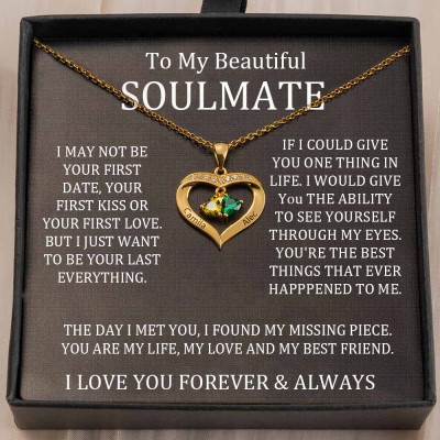 Personalised To My Soulmate Necklace Gift Ideas For Her Anniversary Birthday Valentine's Day