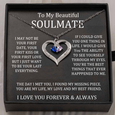 Personalised To My Soulmate Necklace Gift Ideas For Her Anniversary Birthday Valentine's Day