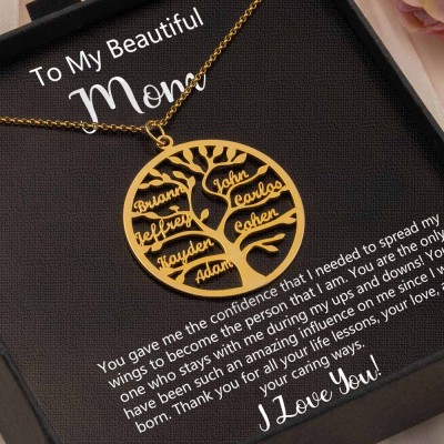 Personalised To My Mum Family Tree Necklace From Daughter Son Gift Ideas For Mother's Day
