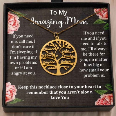 Personalised To My Amazing Mum Family Tree Necklace From Daughter Son Gift Ideas For Mother's Day