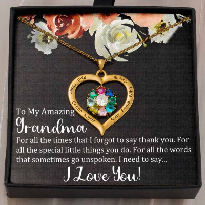 Personalised To My Amazing Grandma Necklace Gift Ideas For Grandma Mother's Day Birthday
