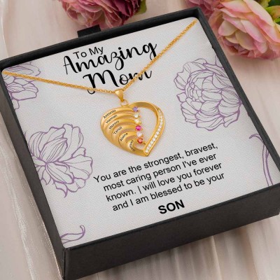 To My Amazing Mum Necklace Gift Ideas From Son For Mother's Day Birthday