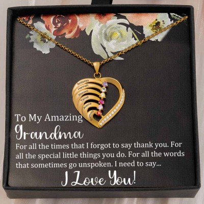 Personalised To My Grandma Necklace From Grandkids Gift Ideas For Grandma Mother's Day Birthday
