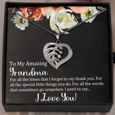 Personalised To My Grandma Necklace Gift Ideas For Grandma Mother's Day Birthday
