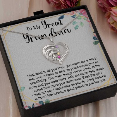 Personalised To My Grandma Necklace With Grandkids Name Gift Ideas For Grandma Mother's Day Birthday
