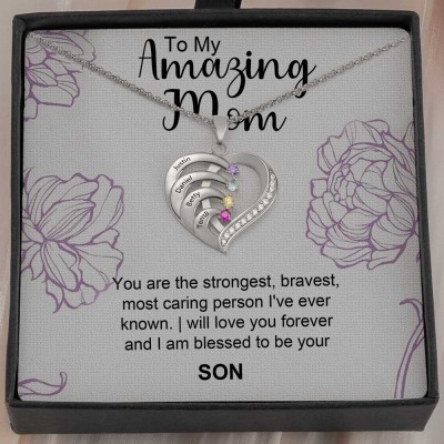 Personalised To My Mum Necklace From Son Gift Ideas For Mother's Day Birthday