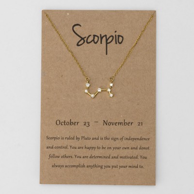 Personalised Constellation Zodiac Celestial Scorpius Necklace