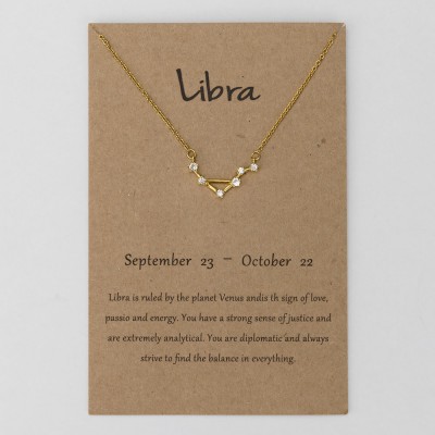 Personalised Constellation Zodiac Celestial Libra Necklace