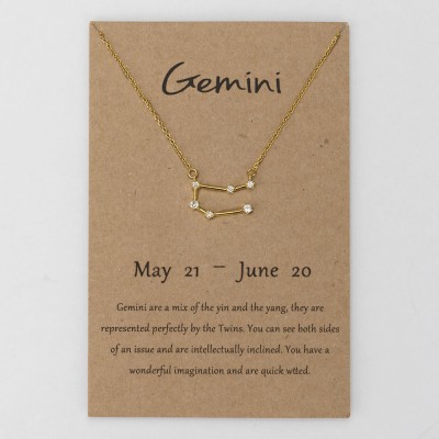 Personalised Constellation Zodiac Celestial Gemini Necklace