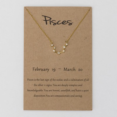 Personalised Constellation Zodiac Celestial Pisces Necklace