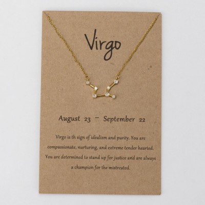 Personalised Constellation Zodiac Celestial Virgo Necklace
