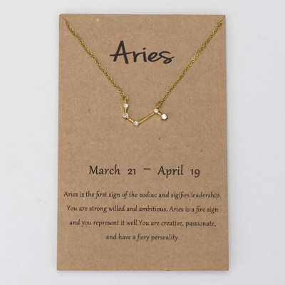 Personalised Constellation Zodiac Celestial Aries Necklace