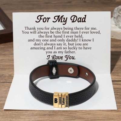 Personalised Dad Beads Bracelets With Kids Name Gifts Ideas For Father's Day