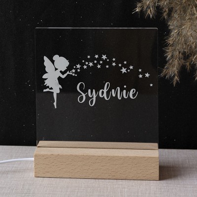 Personalised Flower Fairy Night Light With Name For Kids Bedroom Decor Children's Day