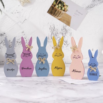 Easter Peeps Sign Personalised Engraved Name Wooden Bunny Home Decor Grandpa Grandma Gift