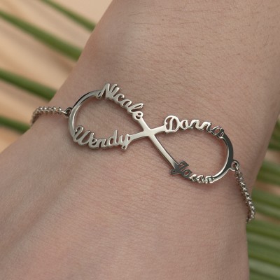 Personalised Infinity Names Bracelet With 1-4 Names