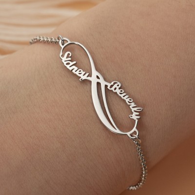 Personalised Infinity Couple Name Bracelet For Her Valentine's Day
