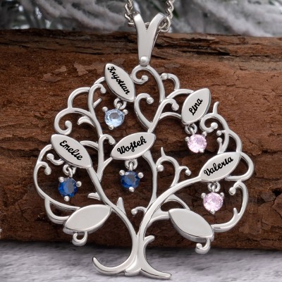 Personalised Family Tree Necklaces For Mother's Day Christmas Gift Ideas