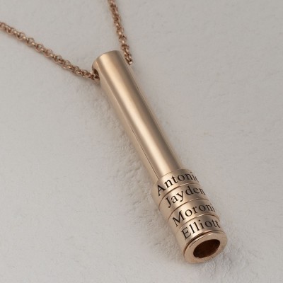 18K Rose Gold Plating Personalised Family Name Beads Necklace For Him