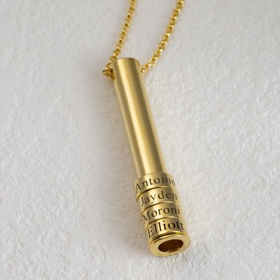 18K Gold Plating Personalised Family Name Beads Necklace For Him