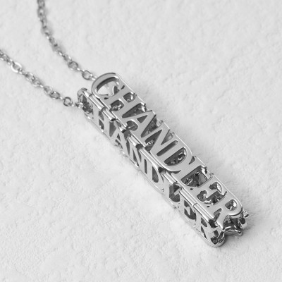 Personalised Cubic Bar Name Necklace