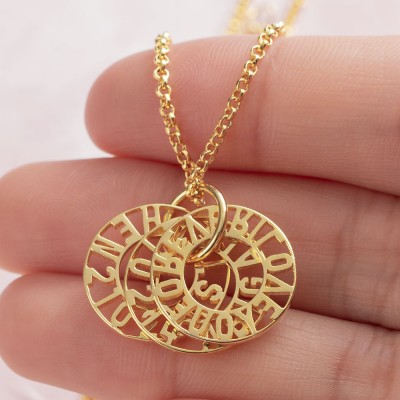 Personalised 1-8 Name Necklace Family Christmas Gift