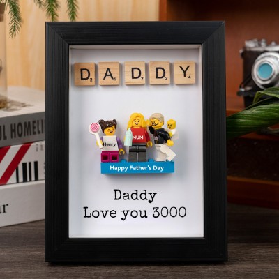 Personalised Tiny Figure With Frame and Brick For Dad Father's Day Gift Ideas