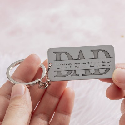 Father’s Day Gift Personalized Dad Puzzle Name Engraving Keychain