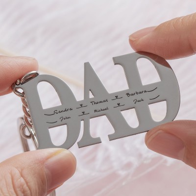 Father’s Day Gift Personalized Dad Puzzle Name Engraving Keychain