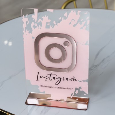 Personalized Instagram Social Media Sign | Salon Sign | Beauty Sign