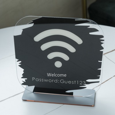 Personalized WiFi Business Social Media Sign