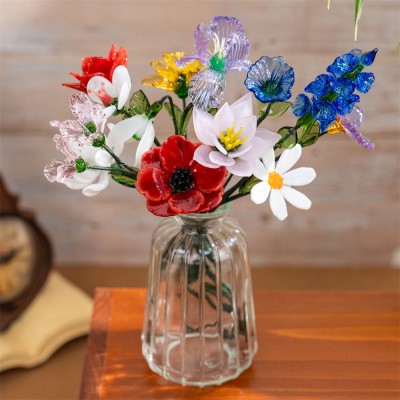 Personalised Glass Birth Month Flower Gift for Mum Nanna Mother's Day