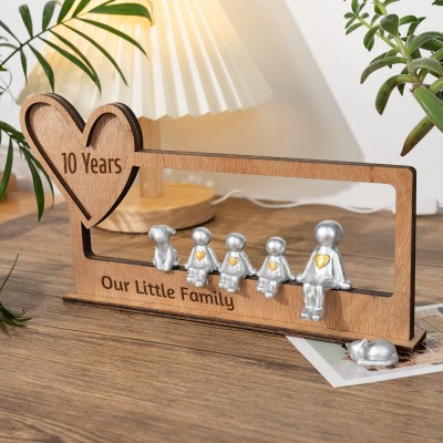 10 Years Our Little Family Personalised Sculpture Figurines 10th Anniversary Christmas Day Gift Ideas