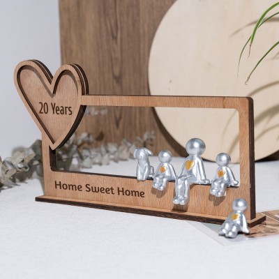 20th Anniversary Sweet Home Personalised Sculpture Figurines For Mum Grandma Christmas Day Gift Ideas