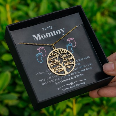 Personalised Family Tree Name Engraved Necklace To My Mum Gift